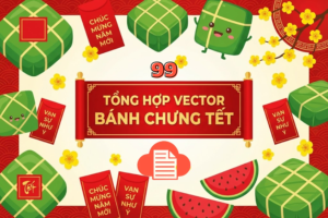 Banner bánh chưng tết vector